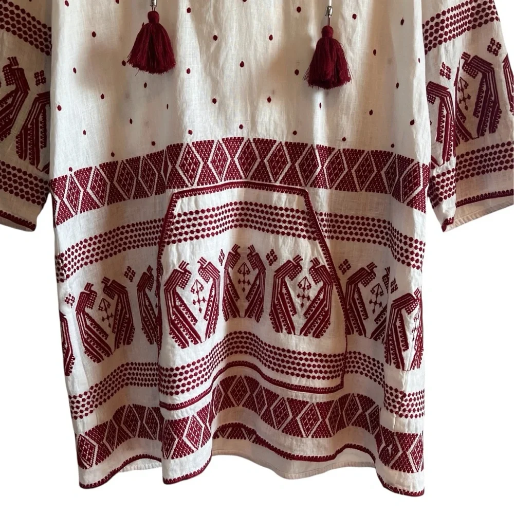 Zimmermann linen embroidered hooded mini dress in white excellent condition - Picture 5 of 11